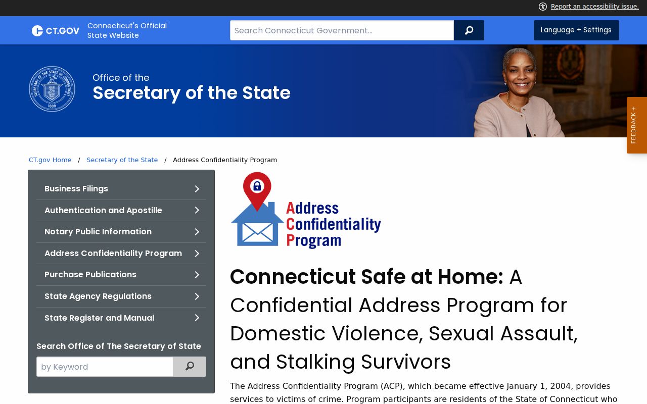 Trumbull residents directory Safe at Home address confidentiality